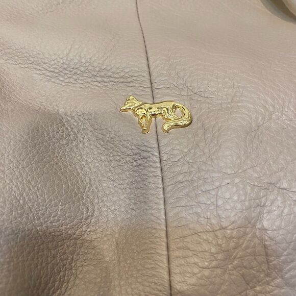 Emma Fox Gray/Beige Large Shoulder Leather Handbag Purse - Picture 8 of 8